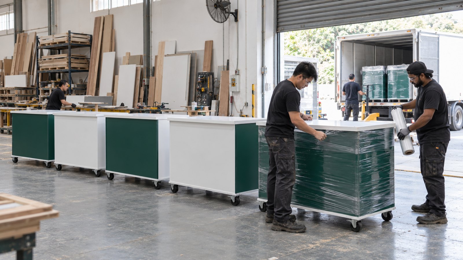 Branded wooden promotion carts ready for delivery in Kuala Lumpur
